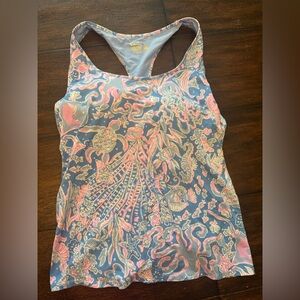 Large Lilly Pulitzer Mina Bra Tank Boca Blue Sea What I Sea